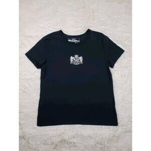 Lauren Ralph Lauren Active Women's T-Shirt Embroidered Logo Cotton Black Size L